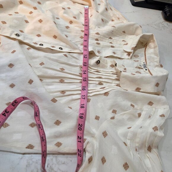 Fatface Elsie Ivory Dobby Blouse Sz 8 Cotton Balloon Long Sleeve Boho Chic - Picture 12 of 13